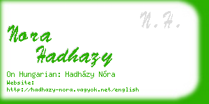 nora hadhazy business card